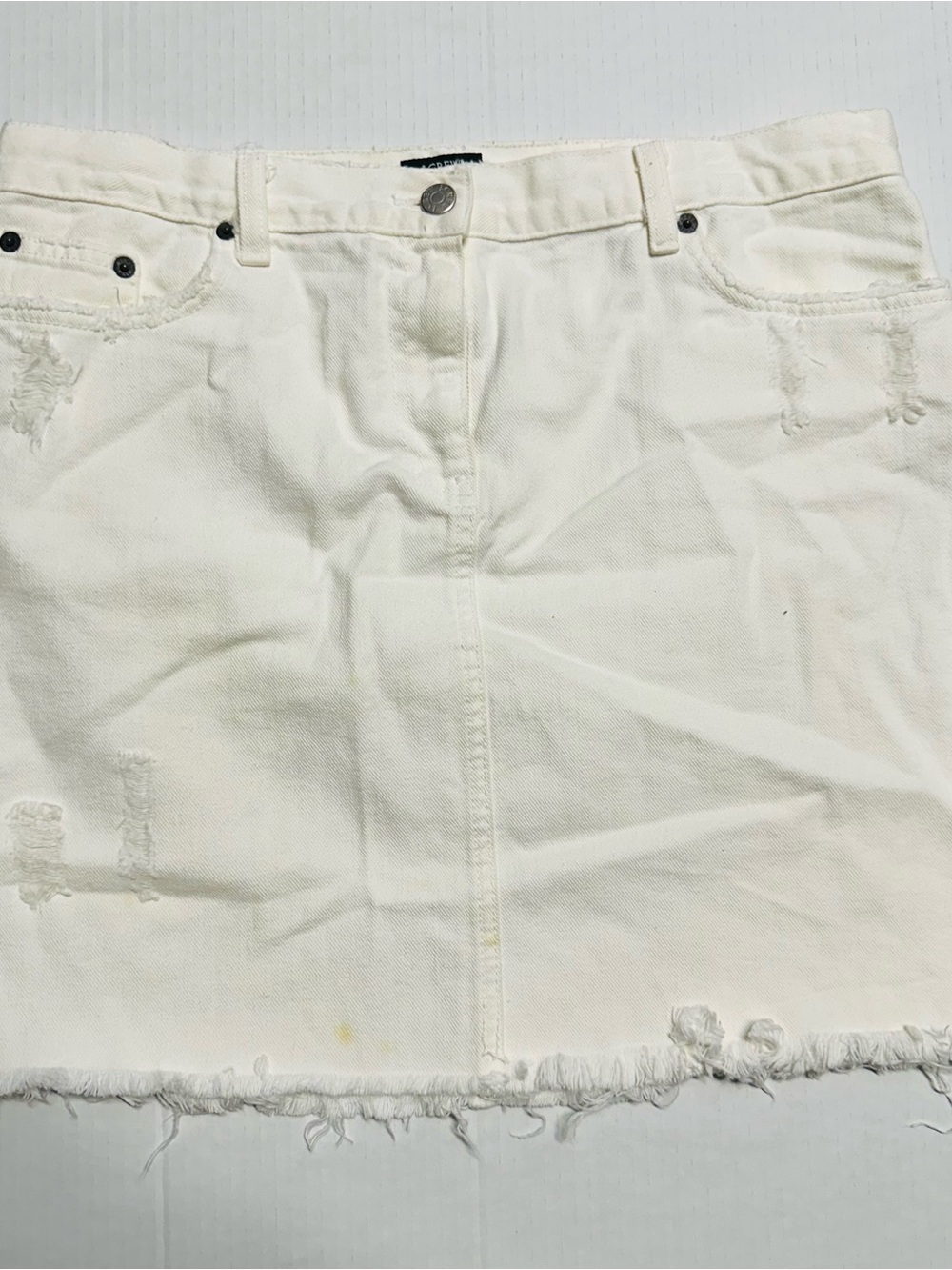 J. Crew Off-White Denim Mini Skirt